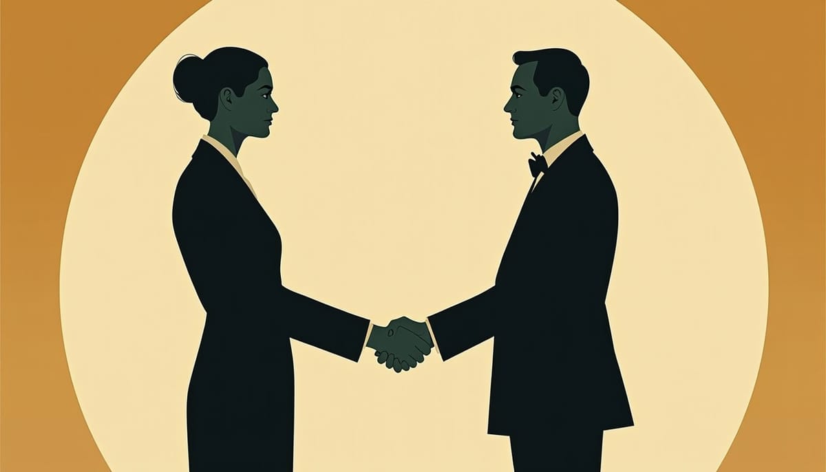 Poignée de main symbolisant une agence matrimoniale russe de confiance