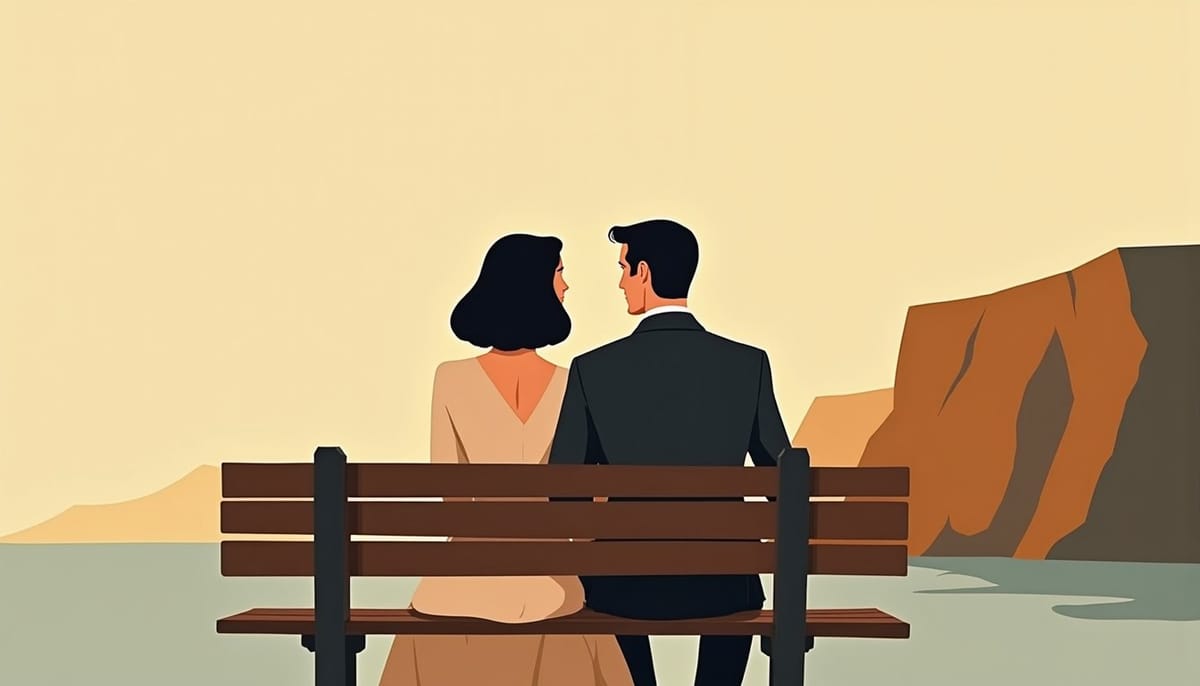 Couple franco-russe mature partageant un moment de tendresse