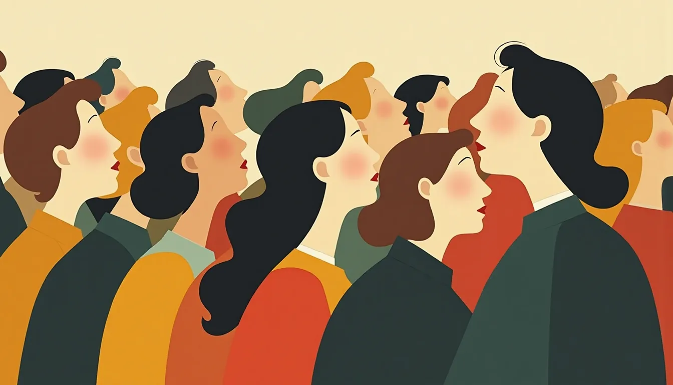 A woman singing in a choir