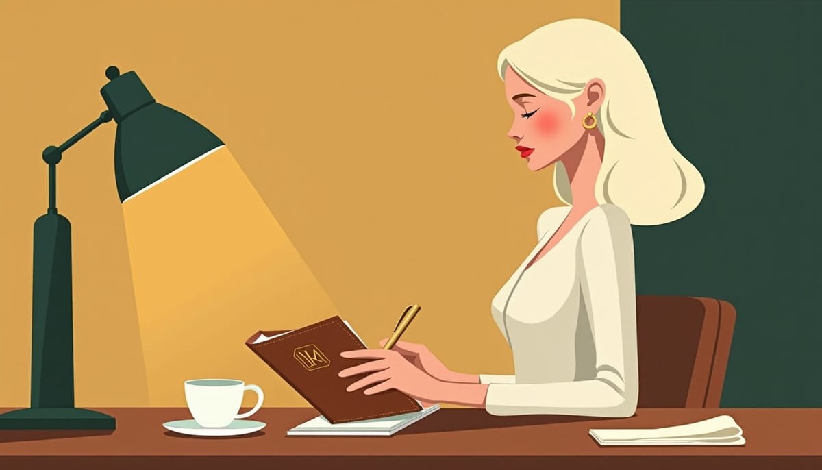 Femme slave organisant son planning sur un bureau