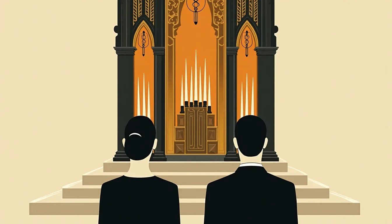 Cérémonie orthodoxe devant l'iconostase