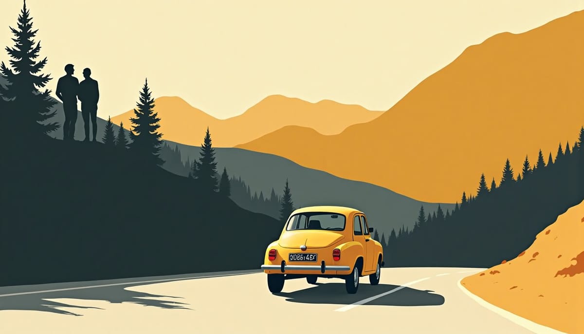 A lay-by on a mountain road