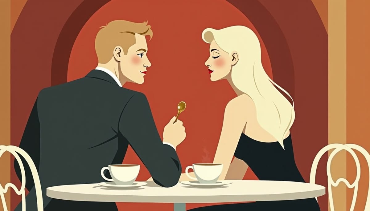 Femme russe pour qui la sincérité est non négociable, illustration mid-century