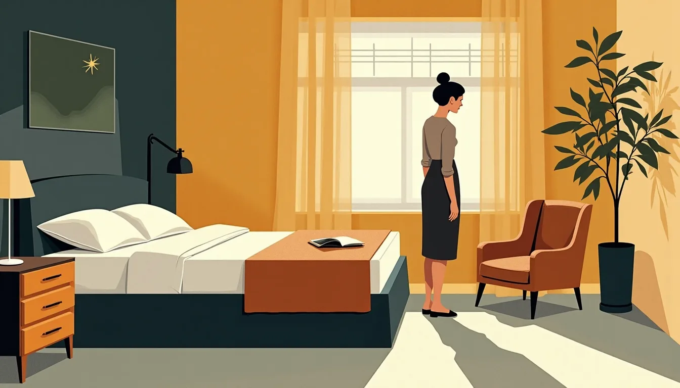 A bedroom at dawn