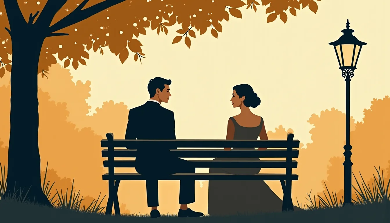 Illustration mid-century des 36 questions pour tomber amoureux