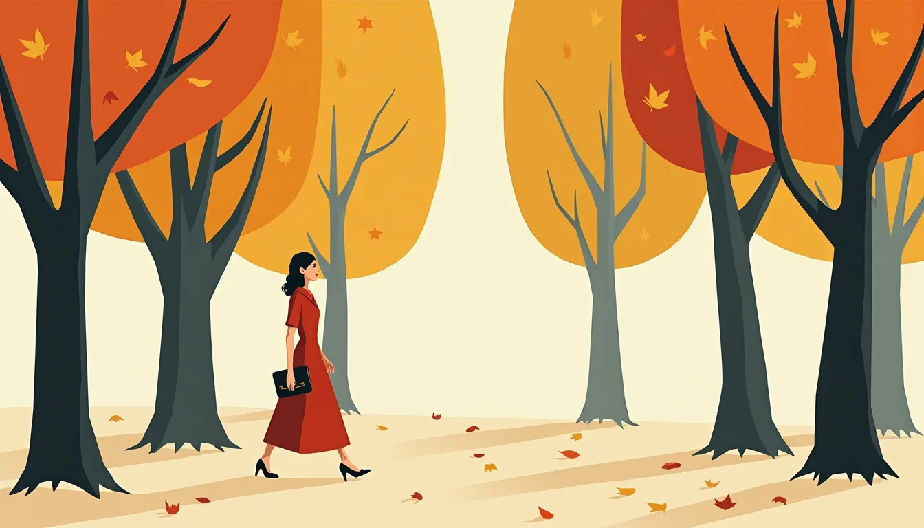Femme slave sur une allée d'automne