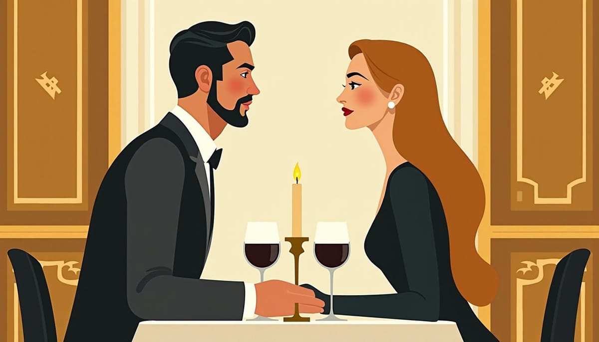 Couple attablé dans un restaurant élégant