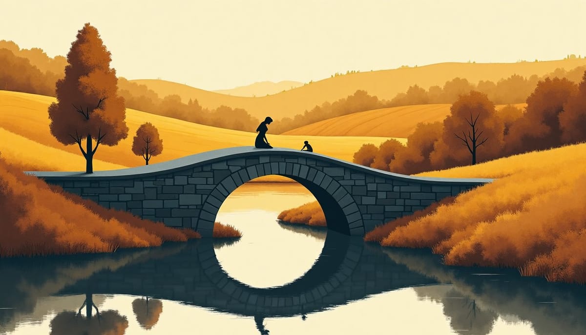 A stone bridge over a canal
