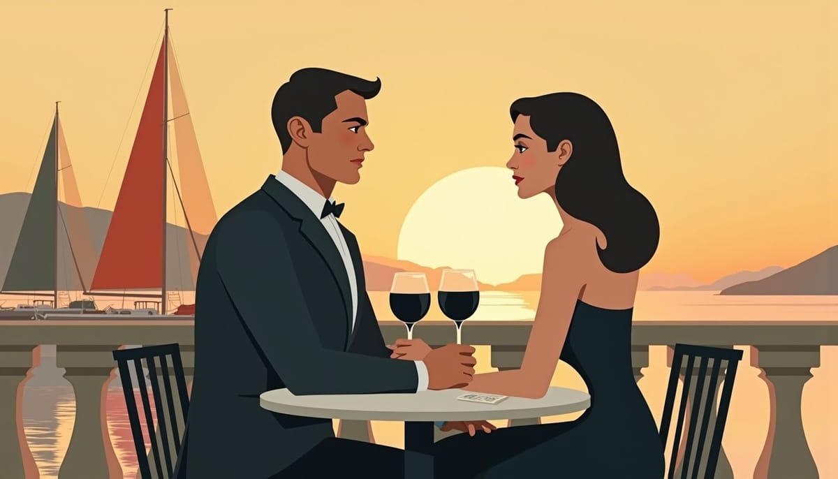 Femme russe séduite par l'énergie plus que par l'âge, illustration mid-century