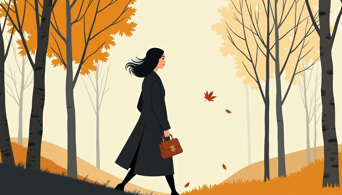 Femme slave élégante en costume dans un parc d'automne