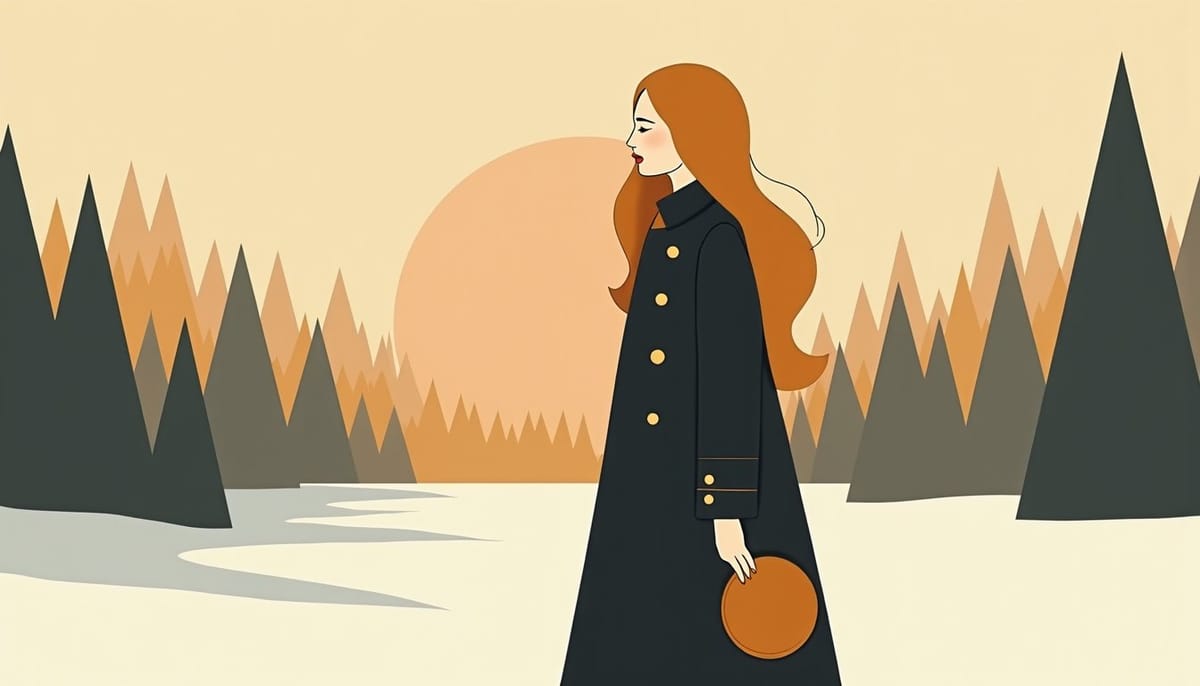 Femme slave en manteau de fourrure dans un paysage enneigé