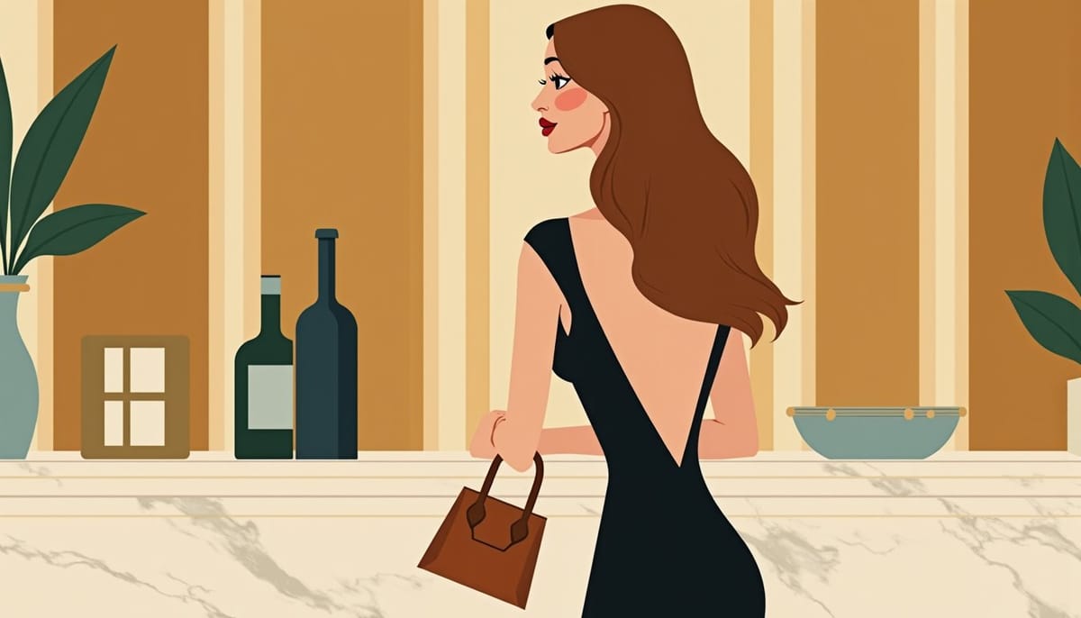 Femme moldave au profil de niche francophone, illustration mid-century