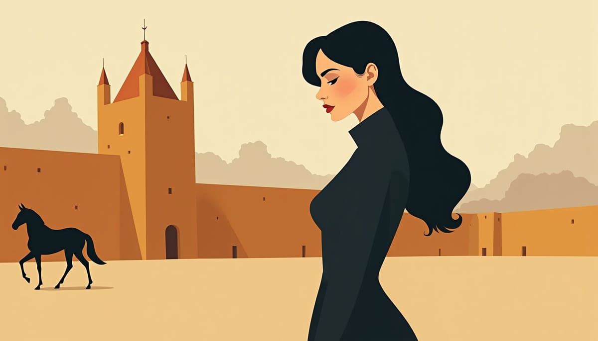 Femme slave dont la nationalité ne se confond pas, illustration mid-century