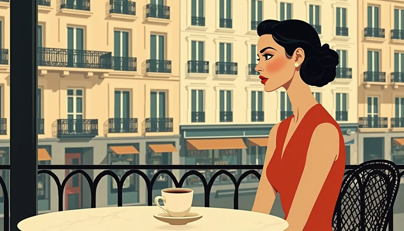 Eastern European woman at a Parisian cafe terrace — matchmaking agency UK guide