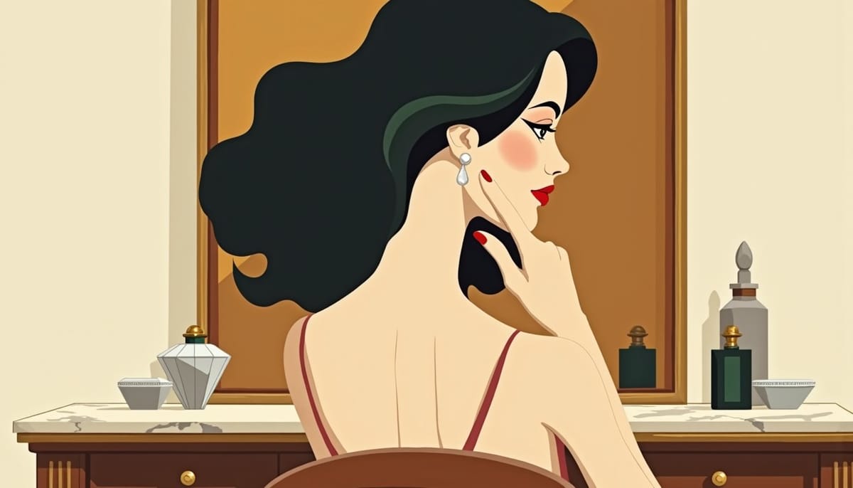 Femme slave se préparant devant un miroir