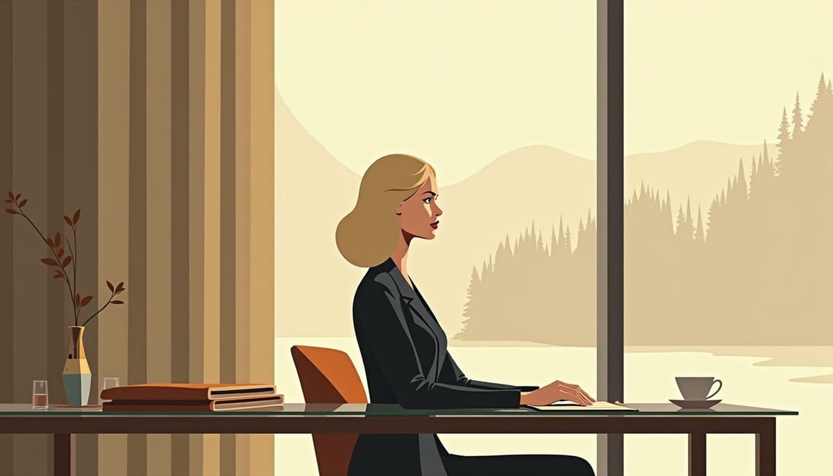Femme slave professionnelle dans un environnement de bureau élégant
