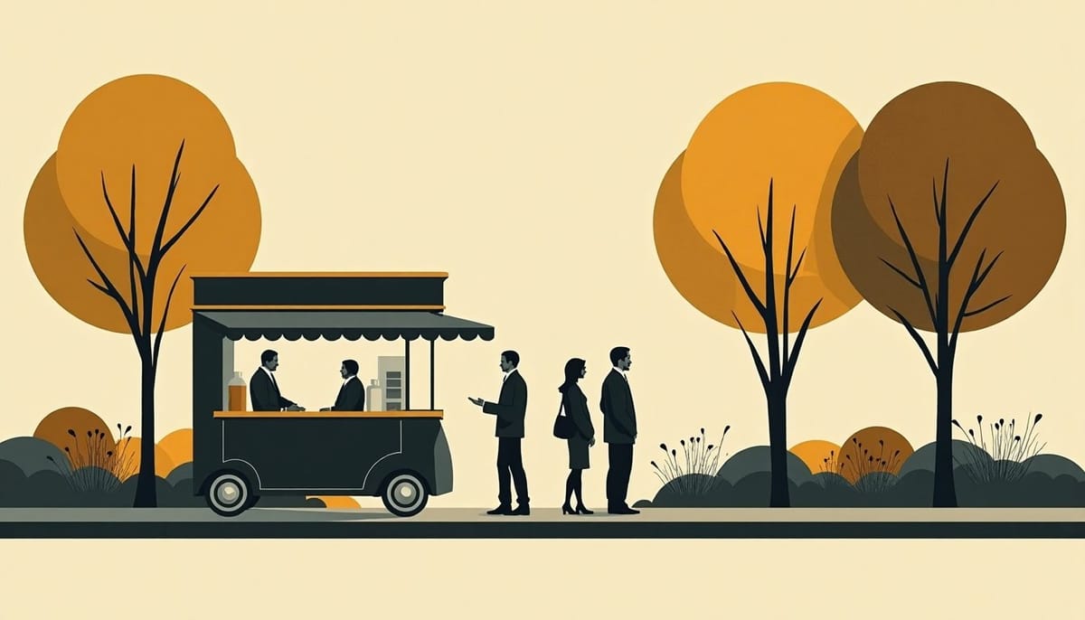 An ice cream kiosk in a park