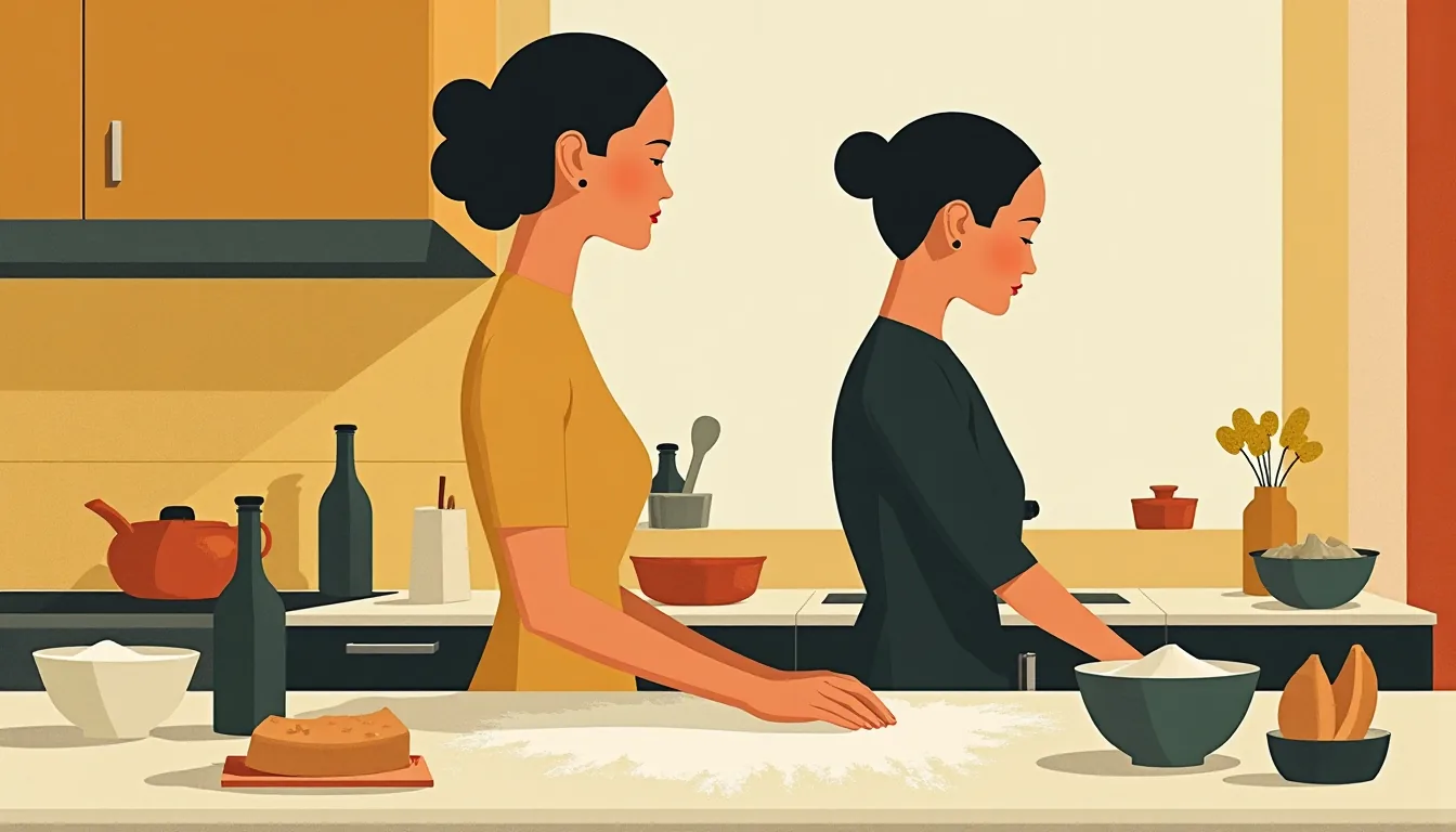 A kitchen mid-preparation