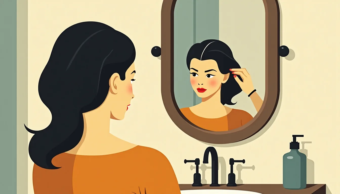 A bathroom mirror