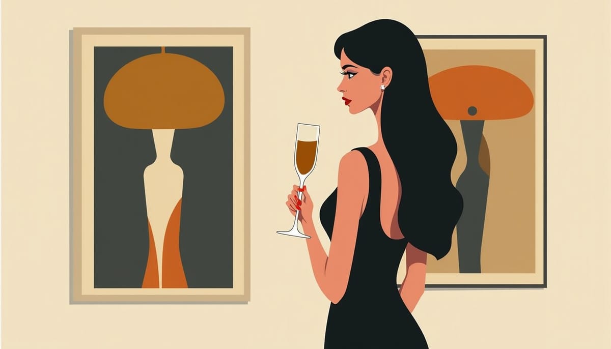 Femme slave au rapport intériorisé à la féminité, illustration mid-century
