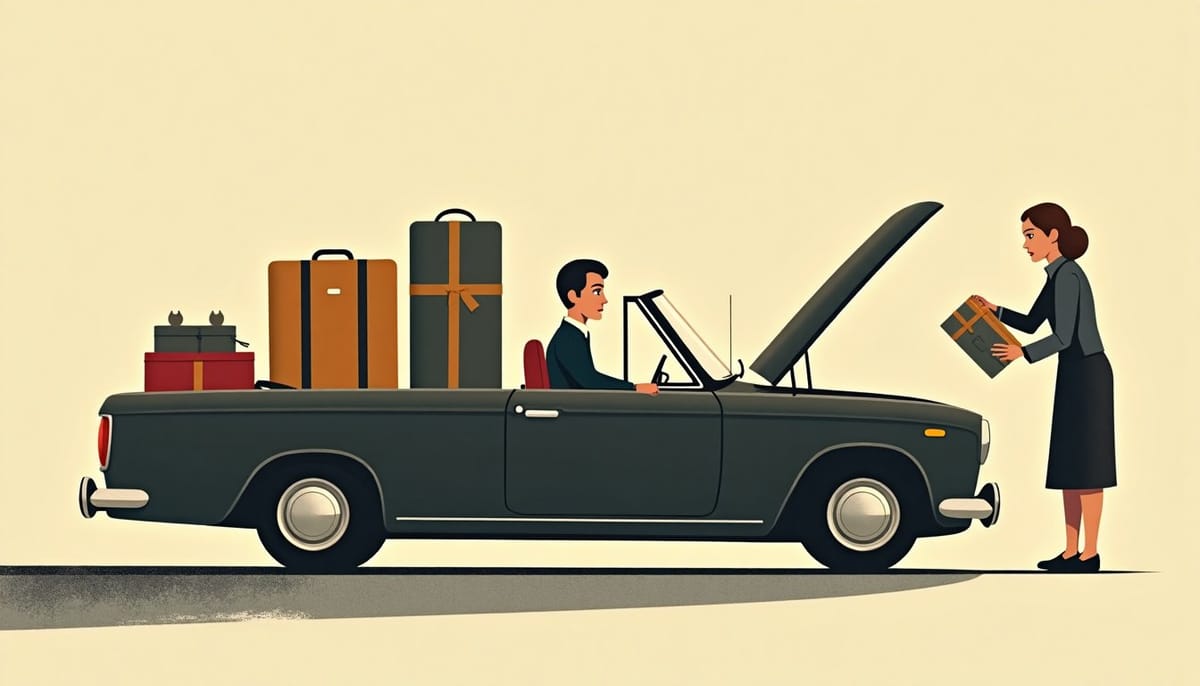 A car packed for a long drive
