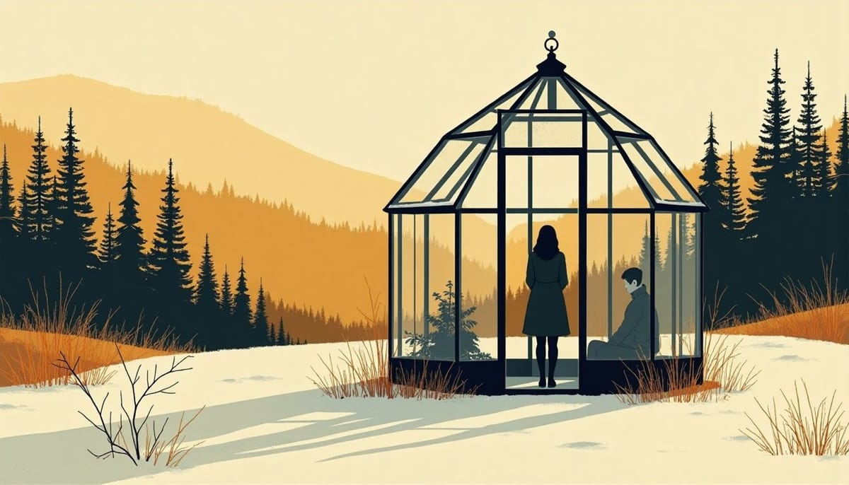 A greenhouse in winter