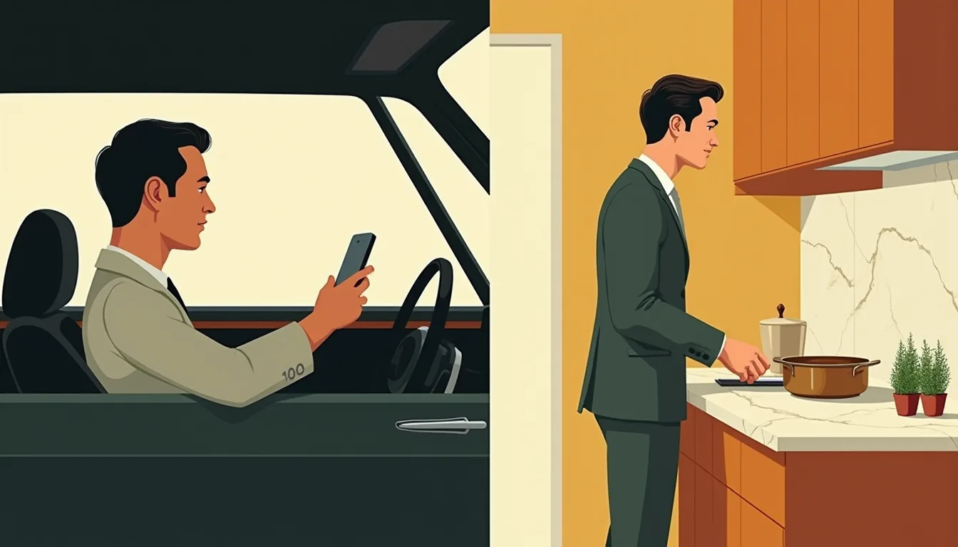 Selfie voiture vs cuisine lumière naturelle