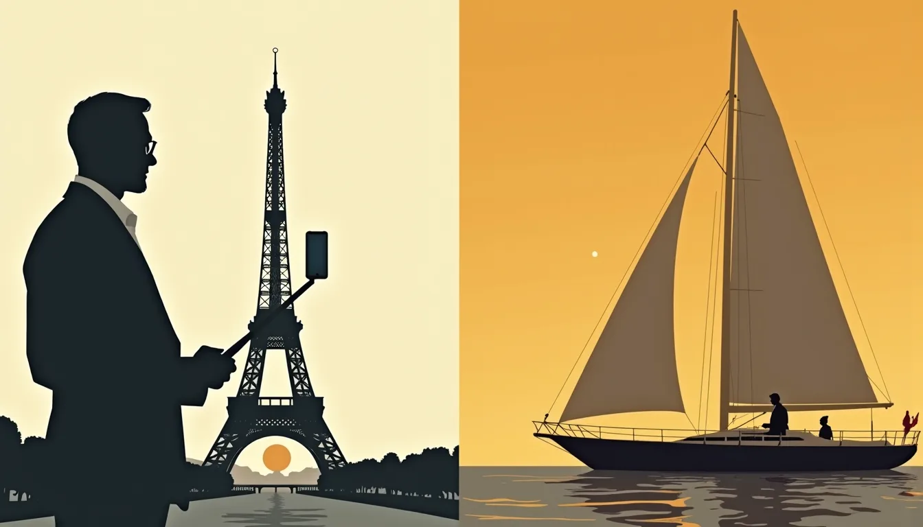 Photo tour Eiffel vs voilier Méditerranée