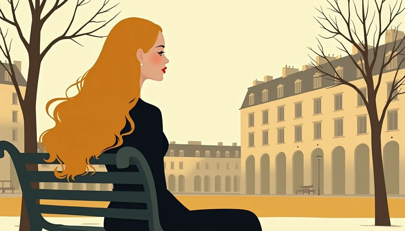 Femme slave élégante attablée dans un café parisien