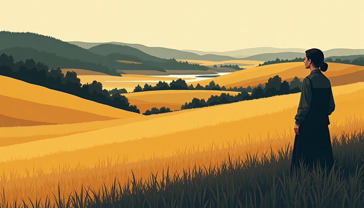 A wheat field being harvested