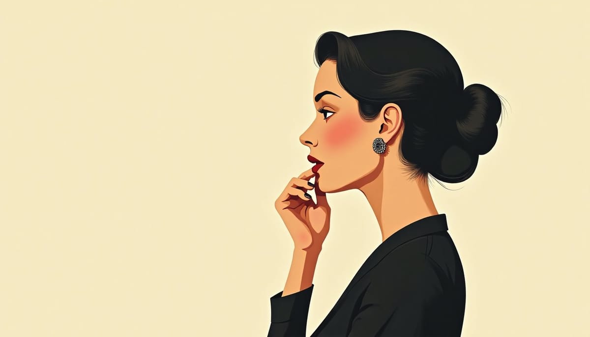 Femme slave de profil, pensive, évaluant la sincérité des mots
