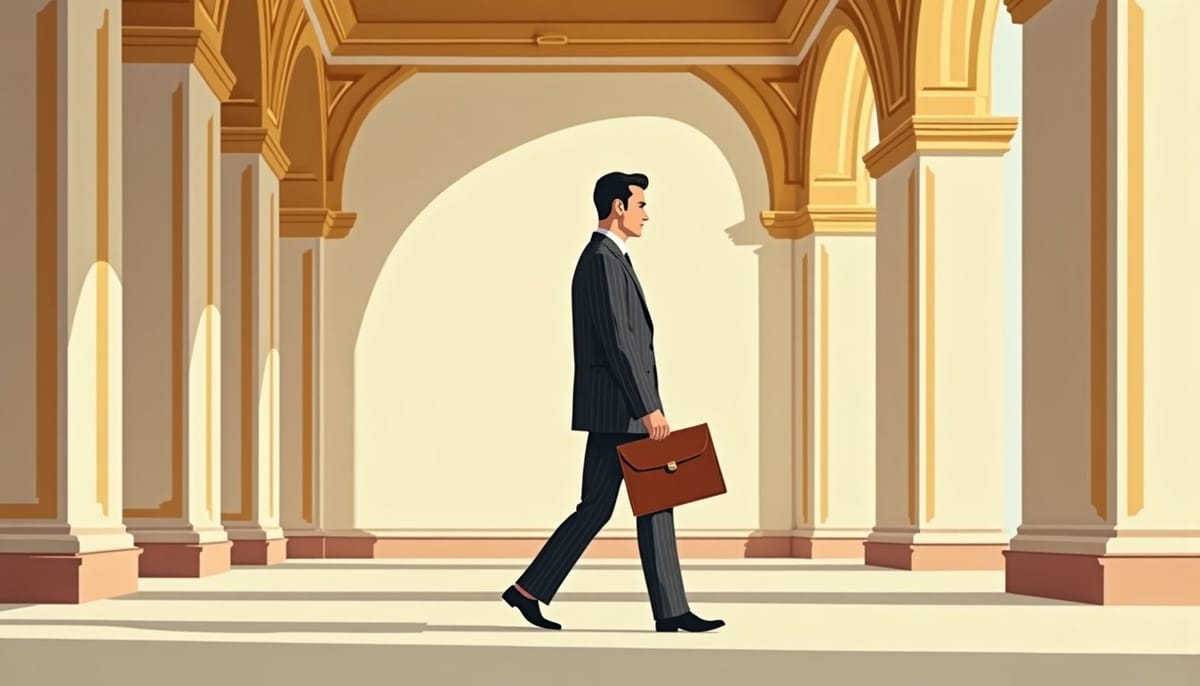 distinguished man failed by the Western dating market, mid-century illustration