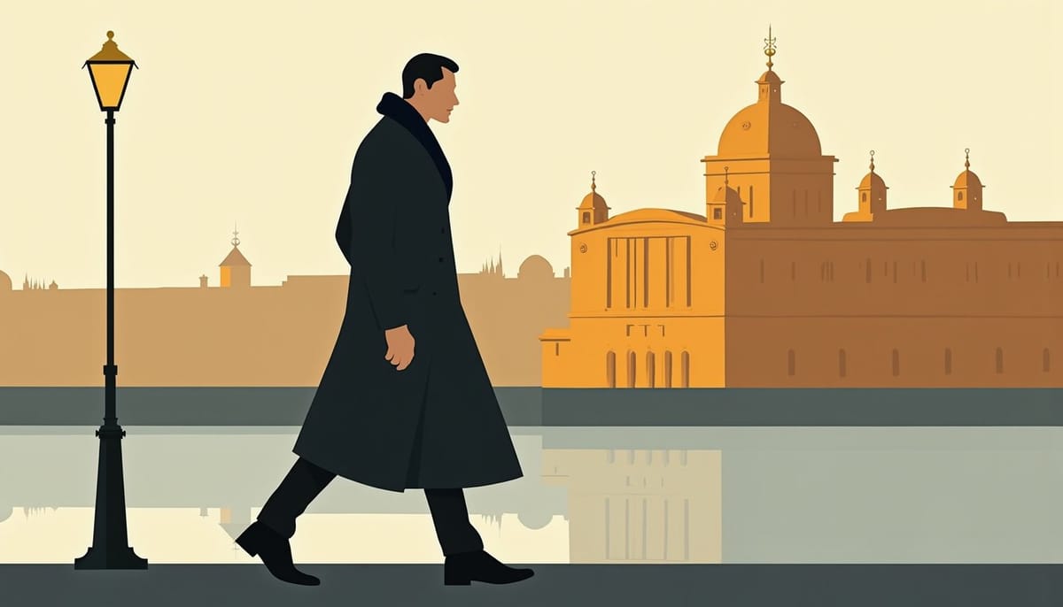Slavic woman with clear expectations of a man, mid-century illustration