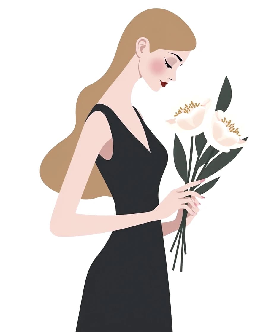 Femme russe élégante au bouquet — adhérente de l’agence Valentin