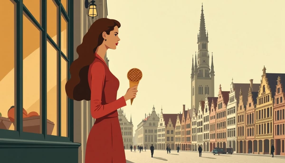 Couple franco-russe devant la Grand-Place de Bruxelles — agence matrimoniale russe
