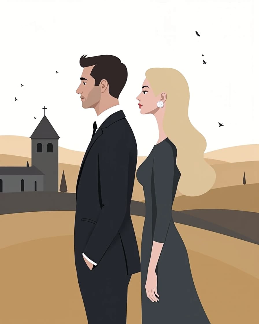 Couple franco-moldave devant un paysage viticole de Moldavie — femme moldave