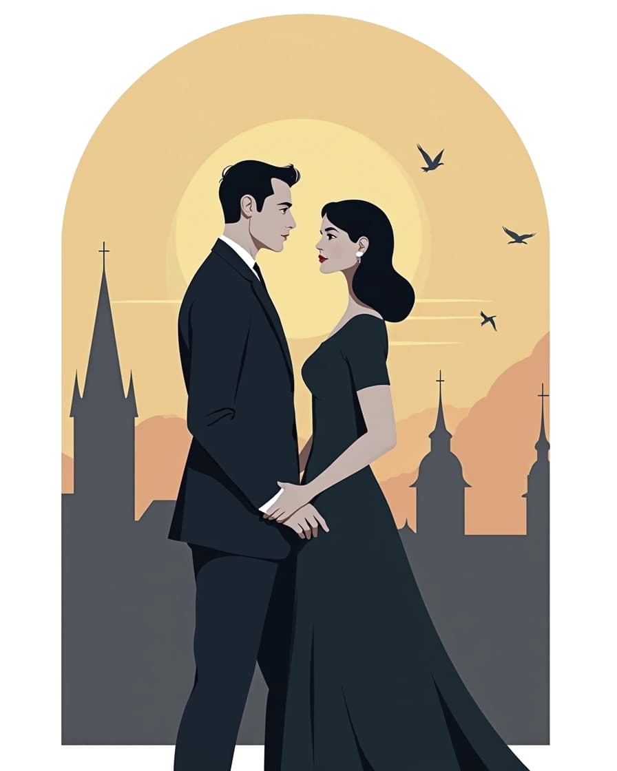 Couple franco-polonais devant le Wawel de Cracovie — femme polonaise