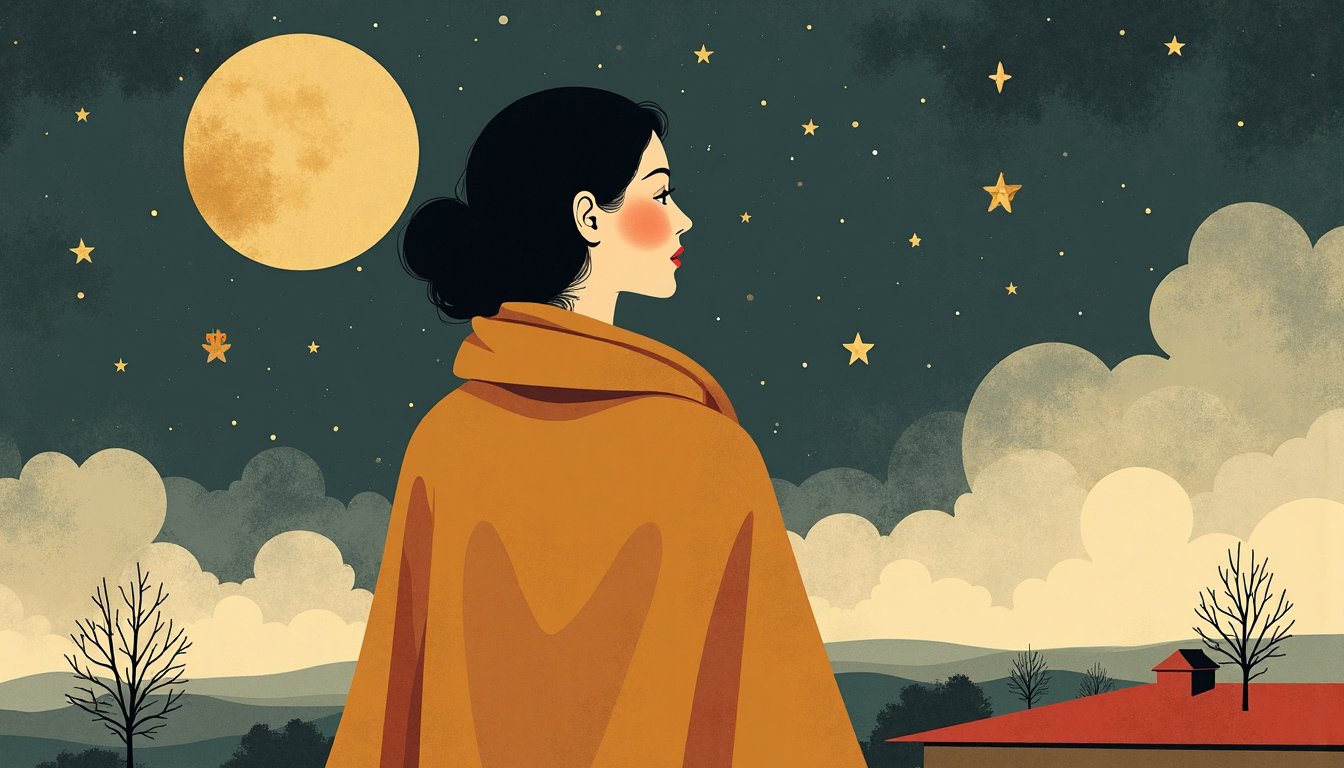 A woman looking at stars from a rooftop