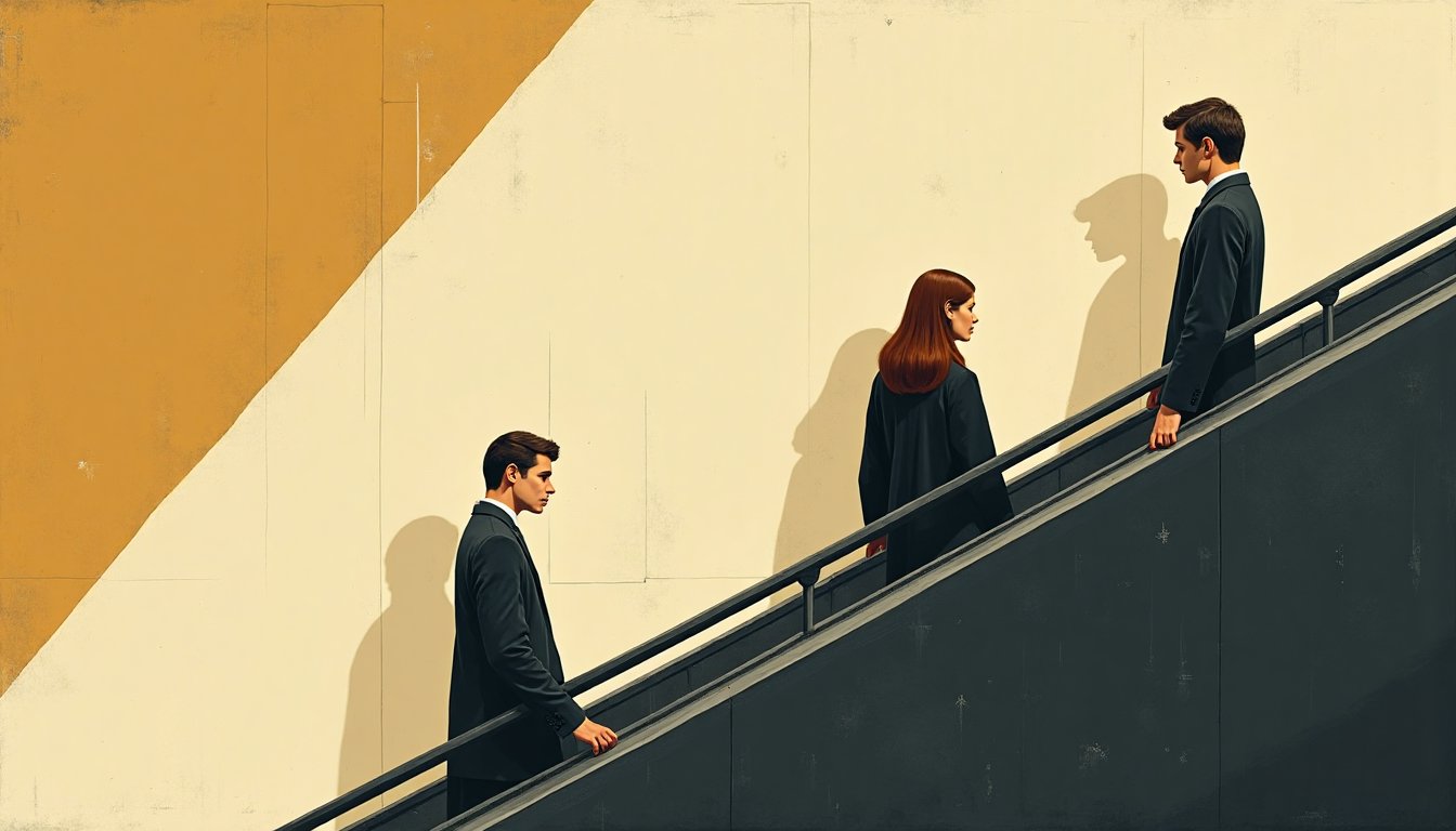 A metro escalator