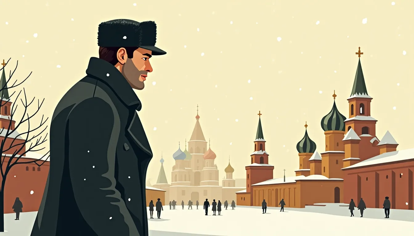 Man in Russian winter, illustrating the realities of expatriating to Russia