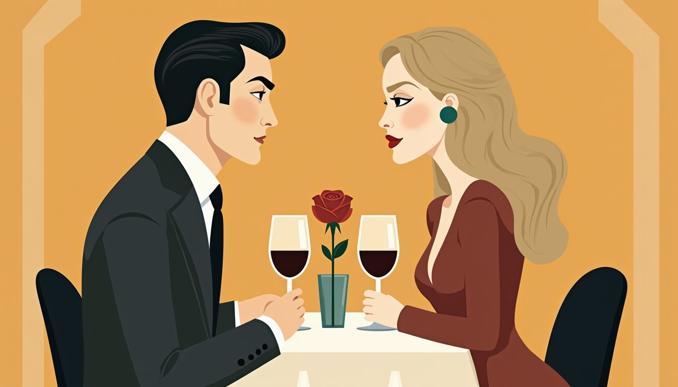 Femme slave élégante, sortie possible du piège de l'isolement, illustration mid-century