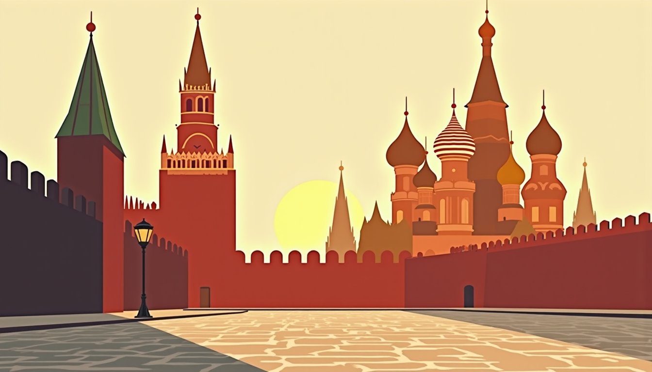 Place Rouge et cathédrale Saint-Basile au coucher du soleil à Moscou, cadre iconique des voyages de rencontre
