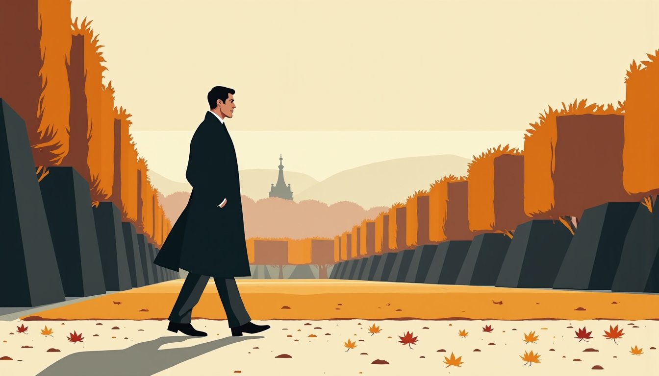 Scène d'intérieur illustrant le décalage des attentes en France, illustration mid-century