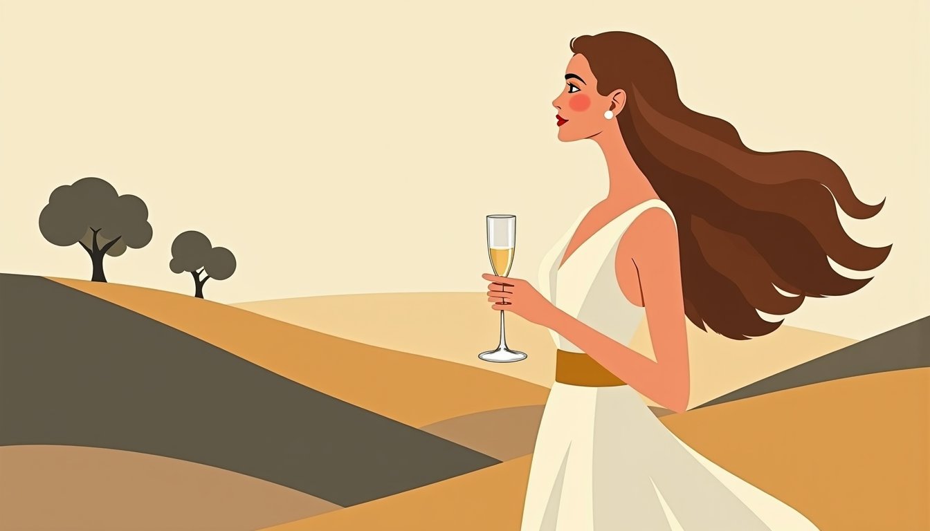 Femme slave accueillante dans son pays d'origine, illustration mid-century