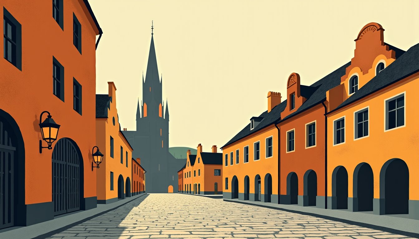 Russian landscape and the rise of international marriages, mid-century illustration